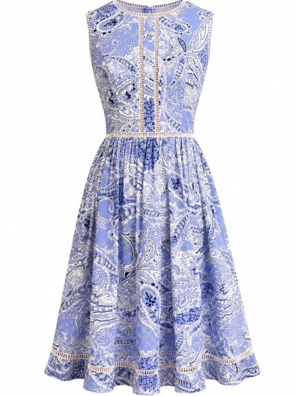 Cynthia Rowley Floral Midi Dress Size 0 Blue White Sleeveless Romantic Coquette